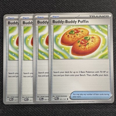 4x Buddy-Buddy Poffin | Prismatic Evolution | 101/131 | Pokemon TCG Playset