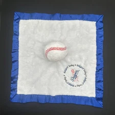 Baby Fanatic Dodgers Lovey Security Blanket Baseball Plush White Blue Red 13x 13