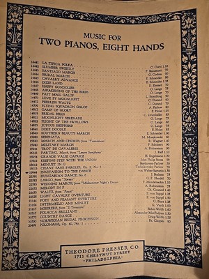 Invitation to Dance 1924 Sheet Music Two Pianos Four Hands Theo Presser Co SM1