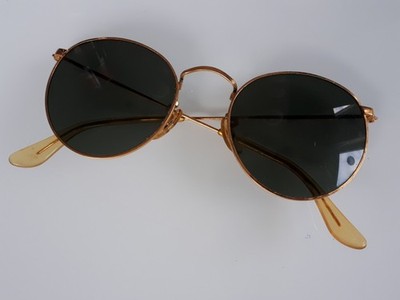 Ray Ban Vintage Sonnenbrille B&L Gold Round Classic Oval RB 3447 W 1573