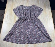 Emery Rose Womens Size 5XL Multicolor Floral Round Neck Cap Sleeve Dress