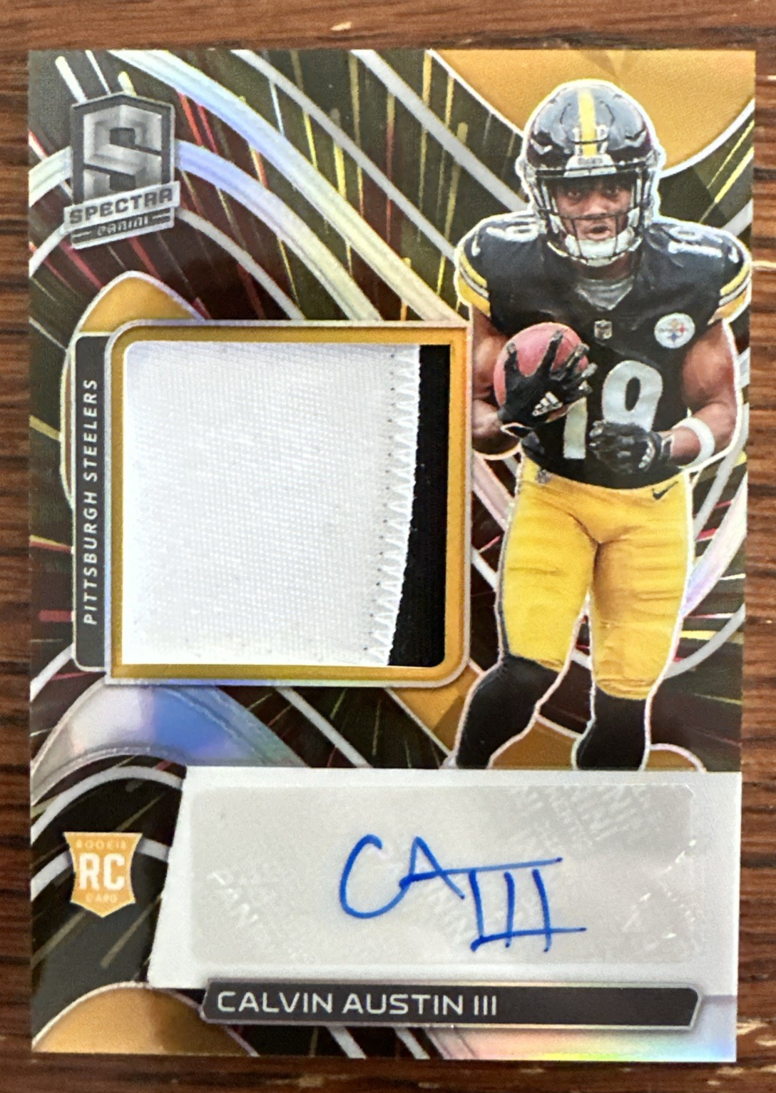 2022 PANINI Spectra CALVIN AUSTIN III Rookie Patch Auto HYPER /75