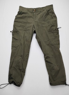 Democracy Pants Womens 16W Olive Green Cargo Utility Stretch Ab Technology Twill