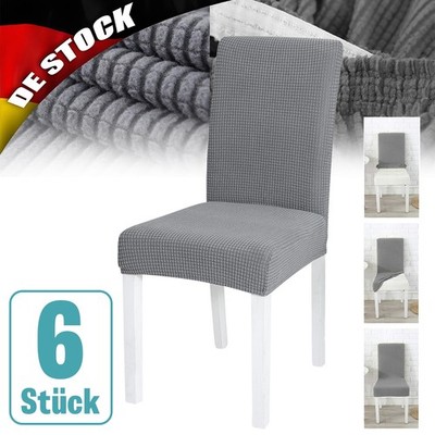 6X Stuhlhusse Stretch Stuhlbezug Universal Stuhlüberzug Esszimmer Hussen Home