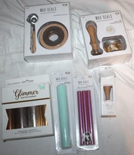 New Lot Wax Seals Stamp Blank Stamp Gold Flakes Sealing Wax for Embossing Crafts