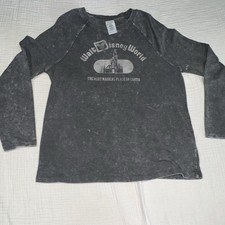 Walt Disney World Parks Castle Long Sleeve Retro Shirt Med Vintage-Black Tie Dye