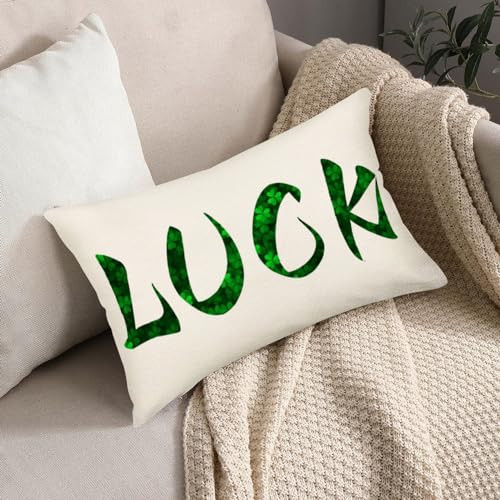 St Patrick Day Clover Lumbar Pillow Cover 12X20Inch Lucky Charm Decor - Picture 5 of 7