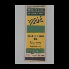 Matchbook Cover Pyroil Motor Oil Additive Chas E Sands Co Central Avenue Airport
