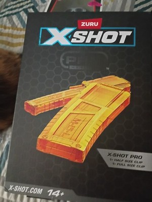 Zuru X-Shot.  X Shot Pro, 1 Half Clip And 1 Full Clip.  Clips Only .
