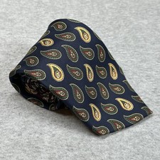 Vintage Tommy Hilfiger Made in USA 100 Italian Silk Paisley Tie Navy/Green