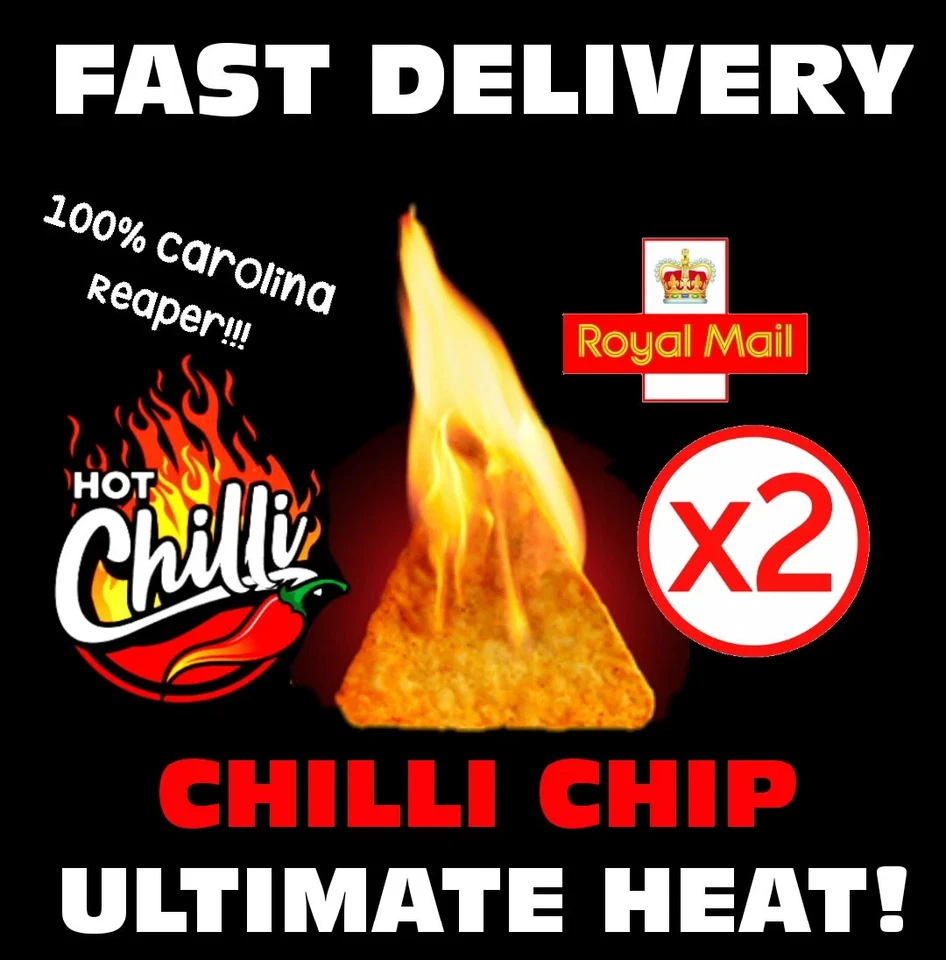 2x CHIP CHALLENGE - WORLDS HOTTEST CHILLI CHIP 🔥🔥( Twin Pack) - HOT - image 3 of 4