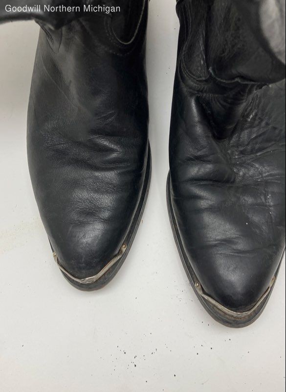 Code West Black Solid Western Cowboy Boots Men NO… - image 4