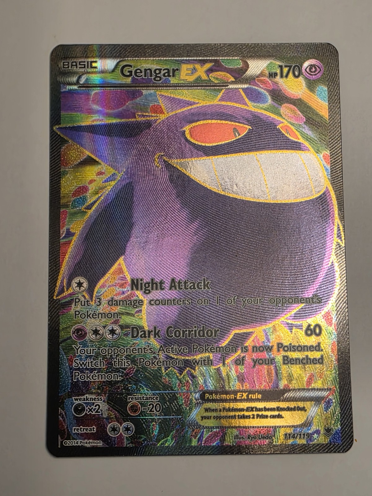 Gengar EX 114/119 XY Phantom Forces Full Art Holo LP