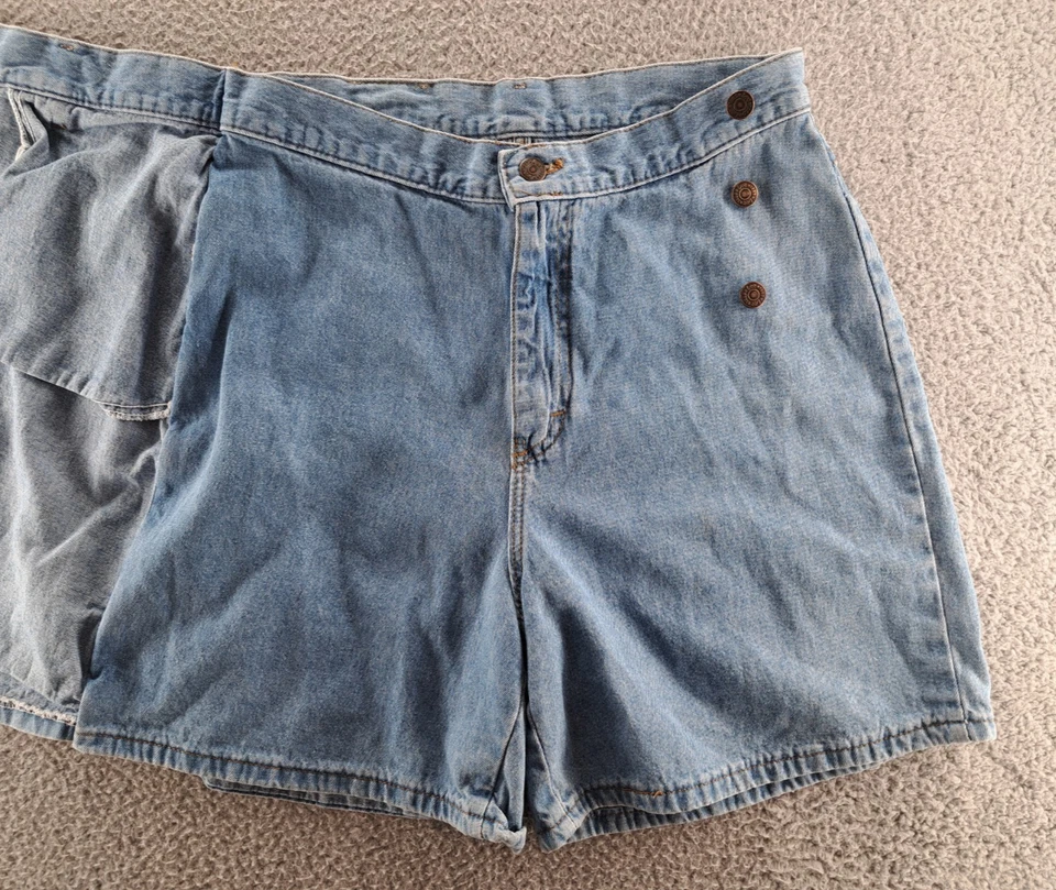 复古 Lee Denim Skort 女式 12 中号 26 蓝色裙短裤 90 年代美国制造 — 第 4/4 张图片