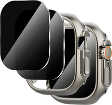 2 2-Pack for Apple Watch Ultra 3/2/1 49Mm Case Privacy Tempered Glass Screen P