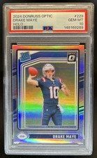 2024 Panini Donruss Optic Drake Maye Holo Rated Rookie #229 Patriots PSA 10