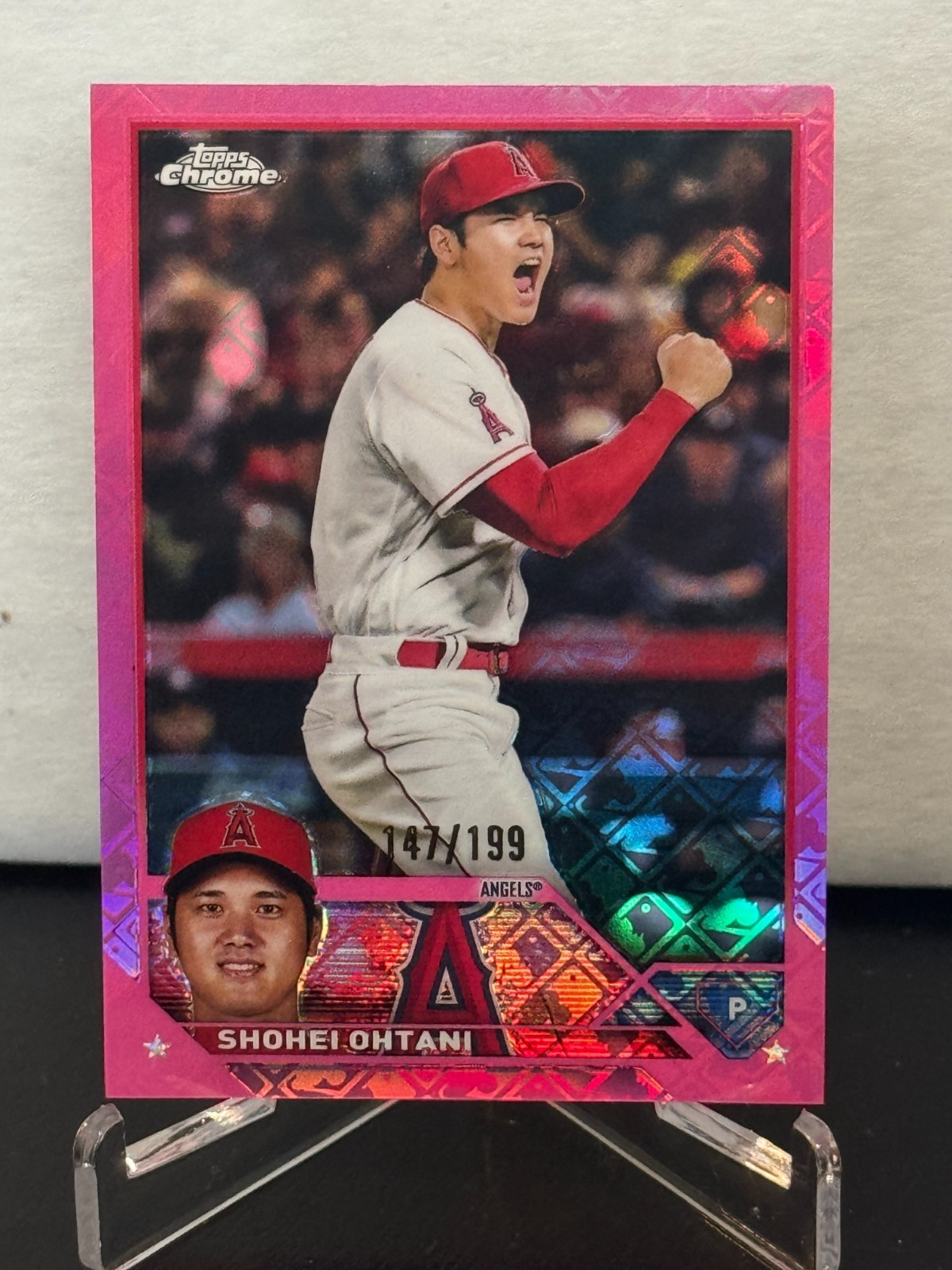 2023 Topps Chrome SHOHEI OHTANI Pink Logofractor #147/199