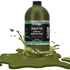 Pouring Masters Olive Green 32-Ounce (Quart) Water-Based Acrylic Pouring Paint