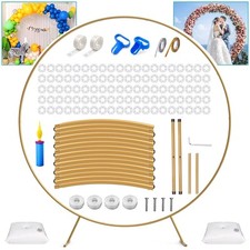 1.9M Metal Round Flower Balloon Arch Kit Ring Stand Holder For Wedding Party