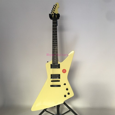 #ad Yellow Color Electric Guitar Circle inlay H H Pickup Black Parts In Stock $268.40
