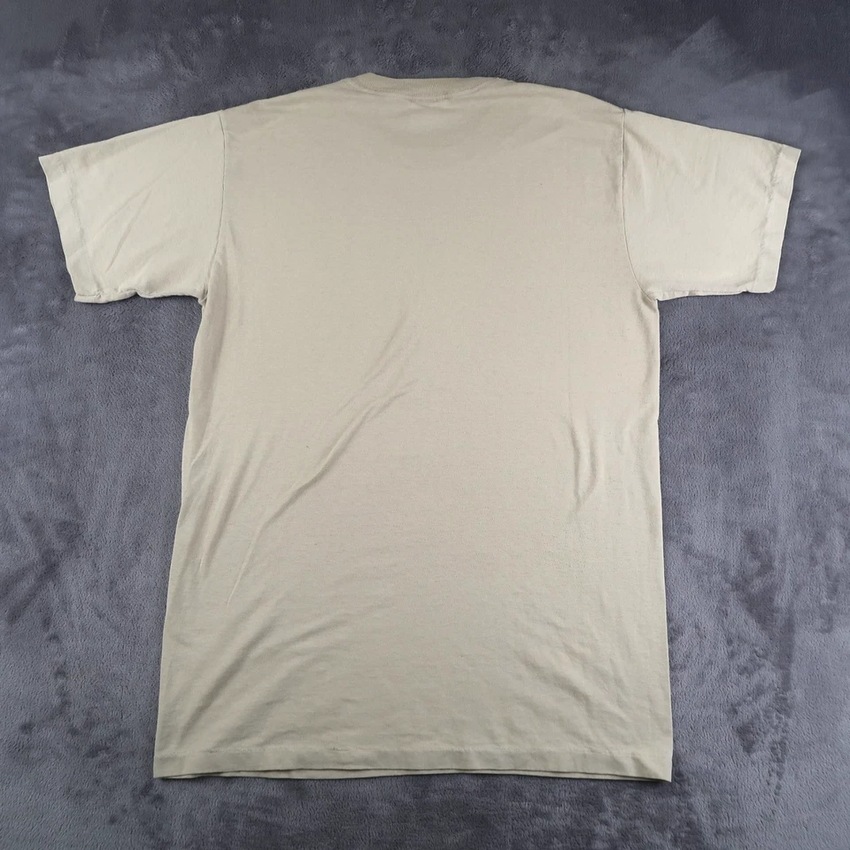 Camiseta en blanco Duke vintage años 90 para hombre L camiseta beige puntada única hecha en EE. UU. Foto 2 de 4