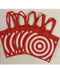 NEW  (10) Target Red Reusable Grocery Supermarket Shopping Bag Totes