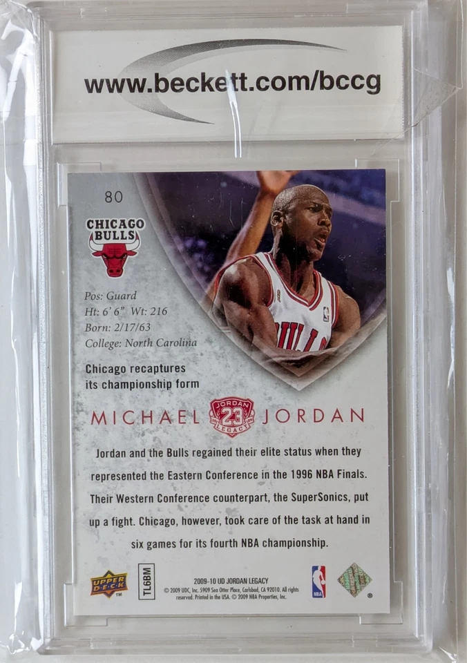 2009-10 Upper Deck MJ Legacy Collection Gold - Michael Jordan #80 BCCG Mint 10 - Image 2 of 2