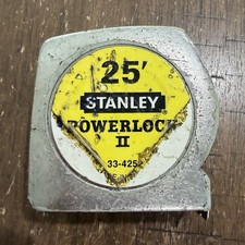 Vtg Stanley Powerlock 2 II Tape Measure 25 Ft 33-425 Made in USA Lock Works!