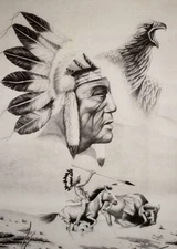 Tri Chem Great Indian Spirit (2585) Liquid Embroidery Canvas w Instruction Sheet