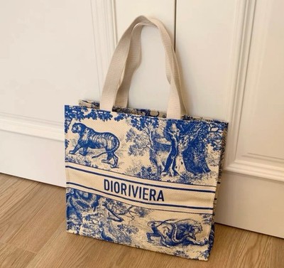 VIP Style Gift DIORBEAUTY DIORrivera Straw Tote Bag BLUE&WHITE GWP NOVELY