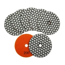 SHDIATOOL 7Pcs 4-Inch Dry Diamond Polishing Pads Grit 200 for Granite Marble ...