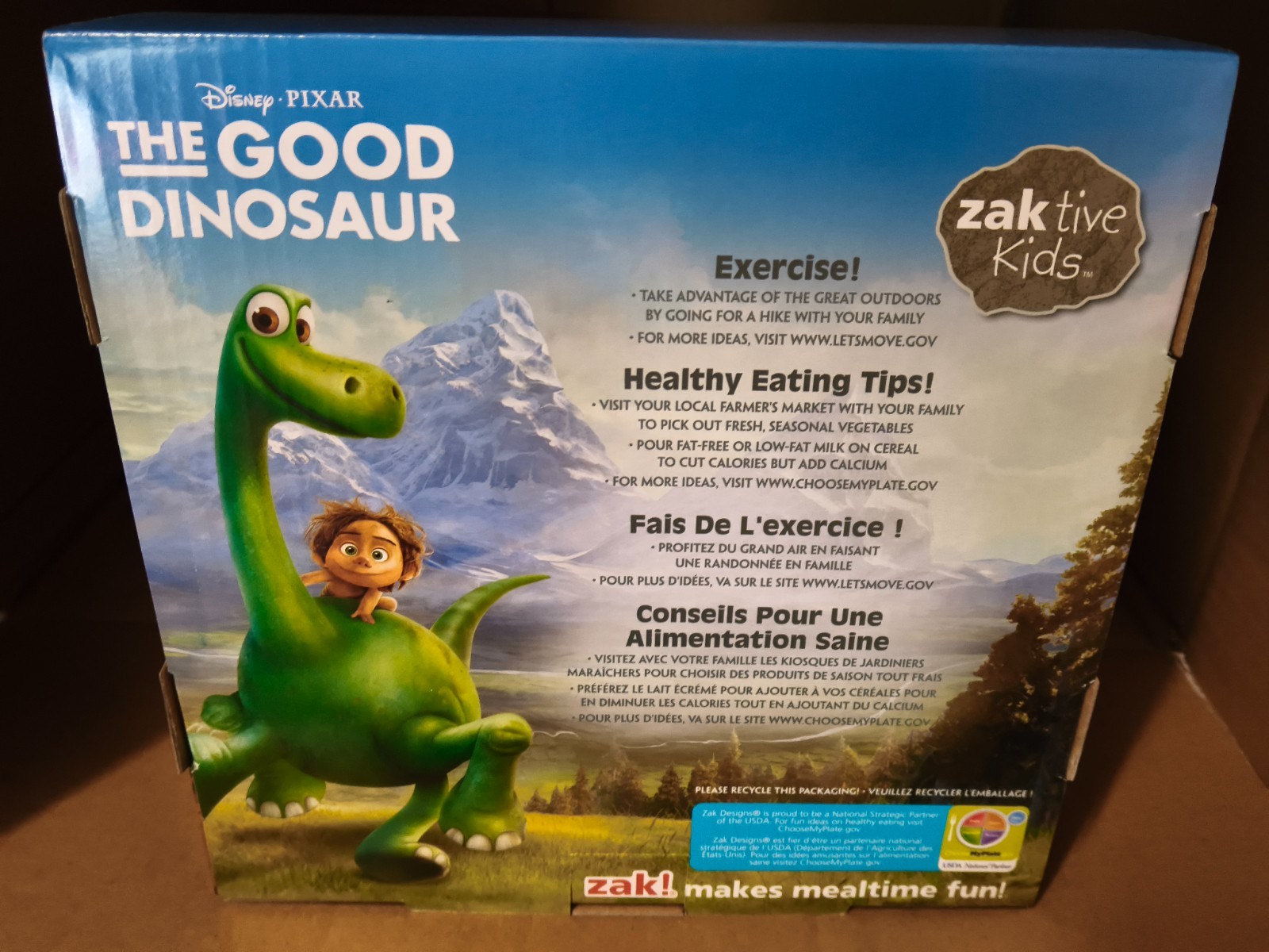 ZAK DISNEY THE GOOD DINOSAUR KID 3 PIECES DINNERWARE BOX SET 100% ORIGINAL L@@K
