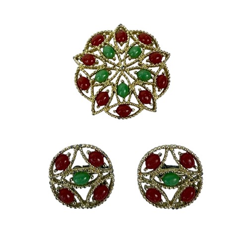 VTG 1960's Sarah Coventry Acapulco Set Collection Brooch Earrings Set