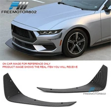 For 24-26 Ford Mustang Ecoboost Carbon Fiber Print Front Bumper Canards Splitter