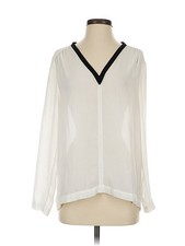 Aqua Women Ivory Long Sleeve Blouse S