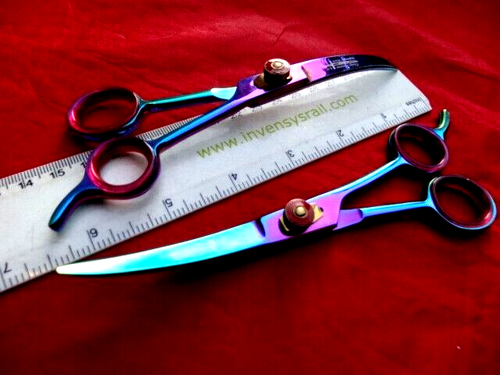 Pet 6" Upward & Downward Curved dog/cat grooming Scissors/(6.5"with Finger Rest) - Picture 7 of 10