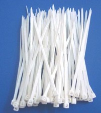 100 PACK 8" INCH ZIP TIES NYLON WHITE 50 LBS WEATHER RESISTANT WIRE CABLE
