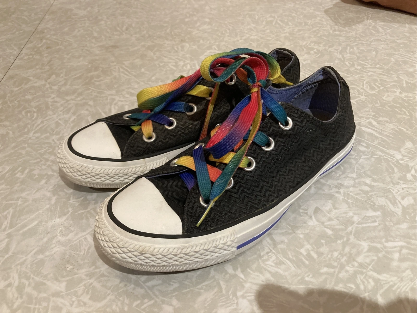 SCARPE SNEAKERS NERE A SPINA DI PESCE CONVERSE ALLSTAR CHUCK TAYLOR DONNA 6