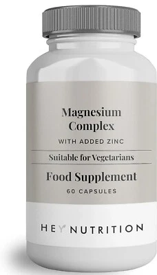 Hey Nutrition Magnesium Complex High Strength - 60 Capsules, Non GMO, Vegan
