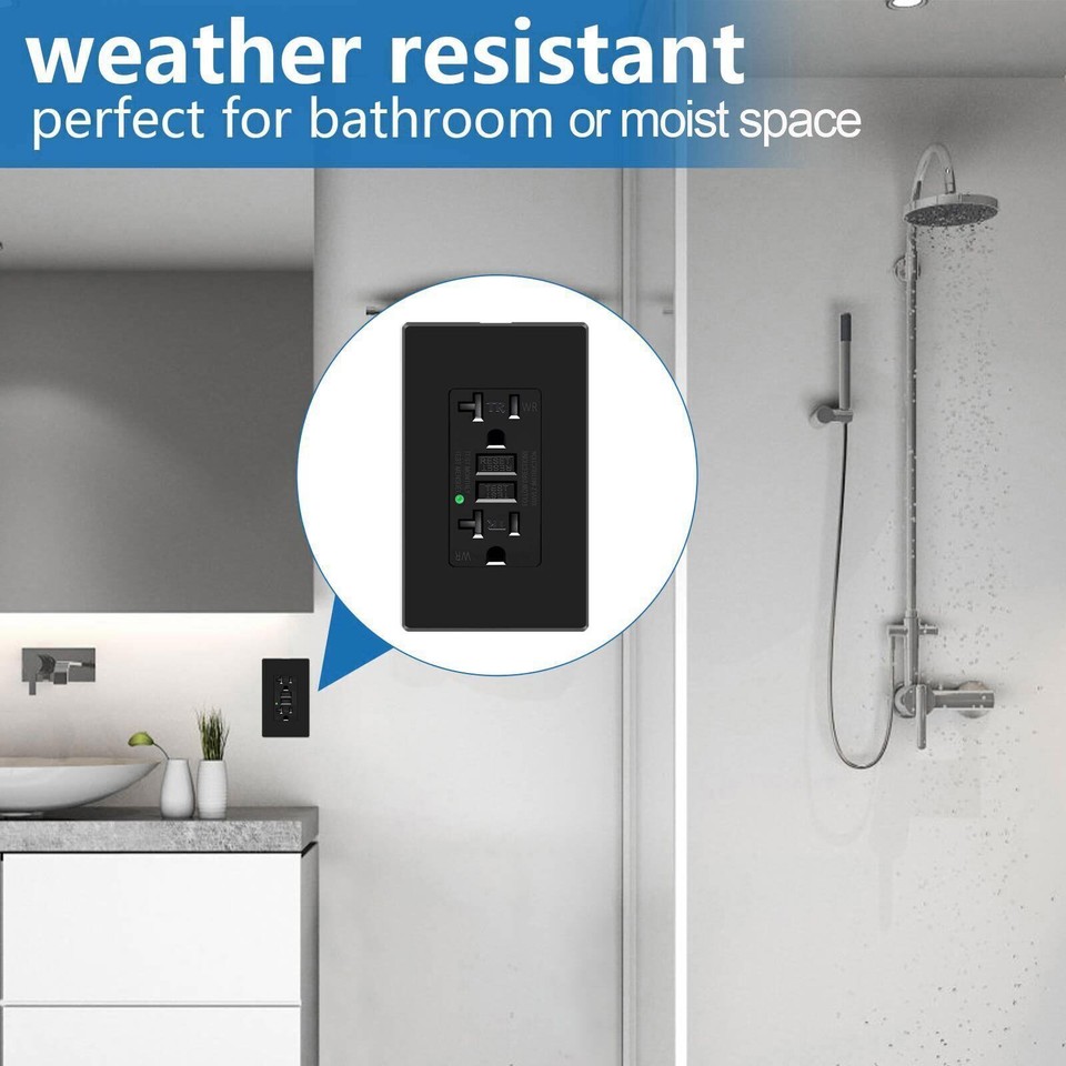 GFCI Outlet Receptacle 20 Amp Ground Fault Circuit Interrupter for