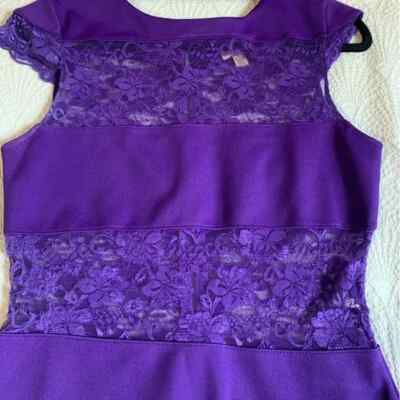 Women's Size 8 Dress Up TOPSHOP Purple Lace Mini Dress