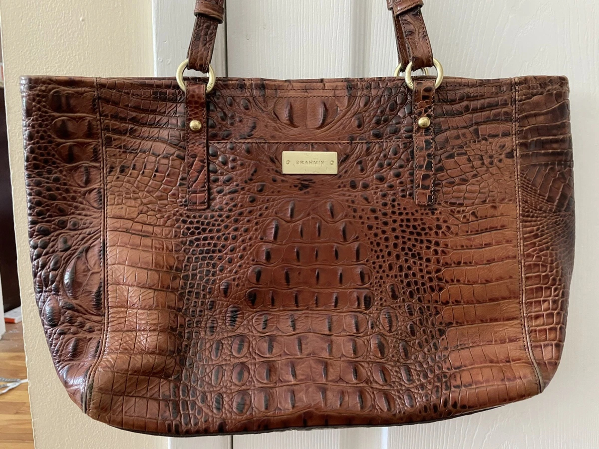 Brahmin - Authenticated Handbag - Leather Brown Crocodile for Women, Very Good Condition