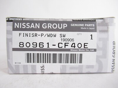Genuine OEM Nissan 80961-CF40E Driver Front Power Window Switch