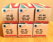 Lot of 6 SYLVANIA Projector Bulbs CTT - DAX 1000W 120V Avg. 25 Hrs