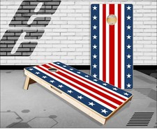 American Flag Stripes Cornhole Boards Bean Bag Toss Game