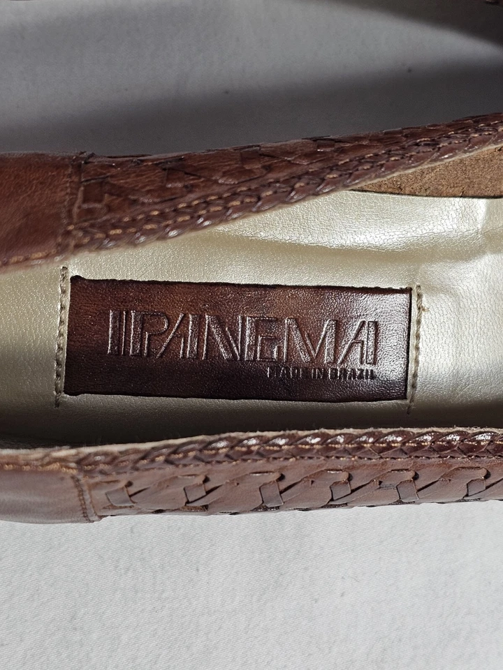 Mocasines vintage de cuero tejido marrón Ipanema para mujer de tacón bajo Brasil 9,5 M Foto 4 de 4