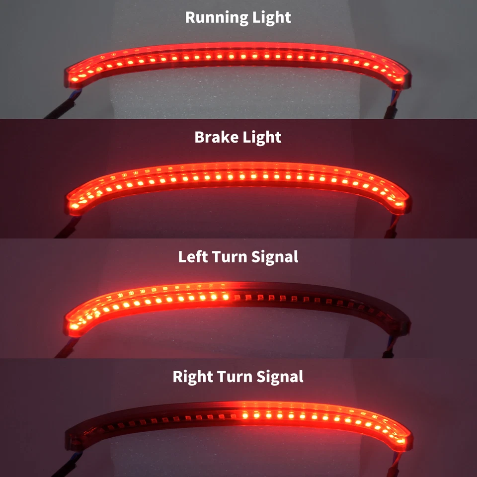 Red Brake Running Turn Signal LED Tail Light Fit For Harley Street Bob 2018-2022 - Image 2 of 4