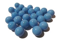 25 Murmeln hellblau opak ca. 14mm aus Glas, Glasmurmel, Glaskugel (120077)