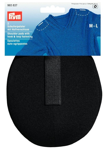 Schulterpolster GrößE M-L Haftverschluß Schwarz Prym 993837 Raglan Polster Klett-image