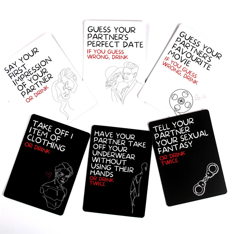 Couples Drinking Game Partner Drunk Cards, 50 Date Night Ideas for Drunk Desires - Picture 3 of 13